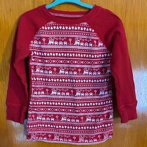 Jumping Beans Red & White Trains & Trees Patterned Shirt - Size: 3T